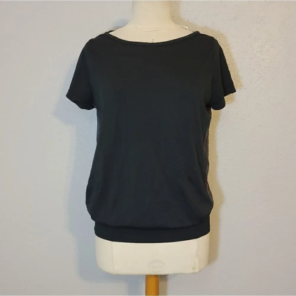 Nike Dri-Fit Women's Knit Short-Sleeve Epic Crew Training Top Shirt Black L